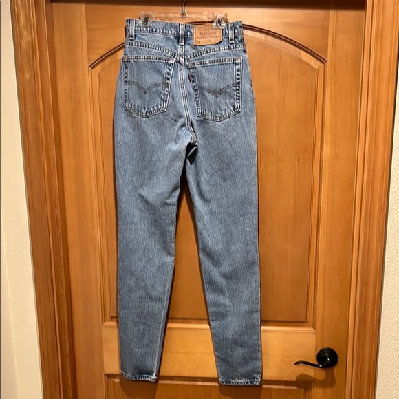 Levi's Faded Blue High-Rise, Slim Fit Jeans with Long Tapered Leg - Picture 3 of 4